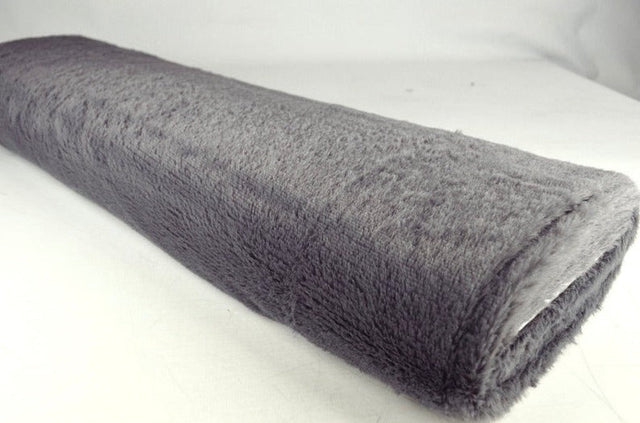 Mörkgrå mjuk plysch – 10 mm lugg & tvärsgående stretch (bild 2 av 5)