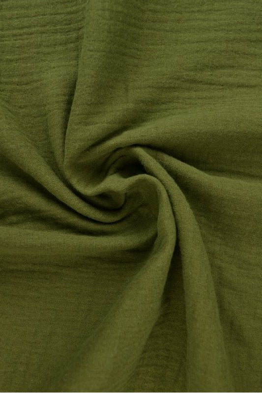 Mossgrön double gauze musslin – mjuk & andningsbar (bild 1 av 5)