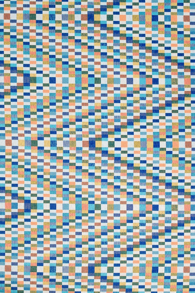 KONFETTI-RUTOR PÅ VIT BARCELONA JACQUARD DEKORATIONSTYG – KONFETTIRUTOR