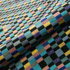 PASTELL KONFETTI-RUTOR PÅ SVART BARCELONA JACQUARD DEKORATIONSTYG
