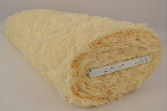 Gräddfärgad broderad mesh med rosor (bild 2 av 2)