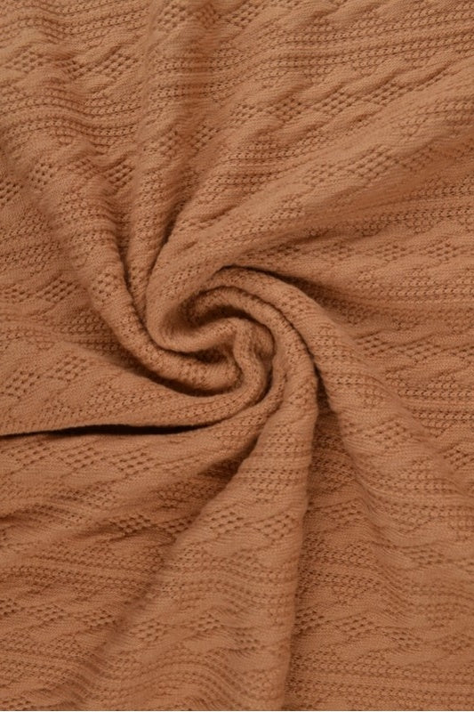Karamellbrun kabelstickad jacquard (bild 1 av 2)