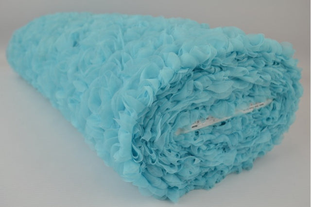 Turkos broderad mesh med rosor (bild 2 av 2)