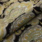 GULD PAISLEY PÅ SVART BOMBAJ JACQUARD MÖBELTYG