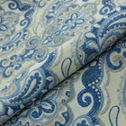 KOBOLTBLÅ PAISLEY PÅ CREME BOMBAJ JACQUARD MÖBELTYG
