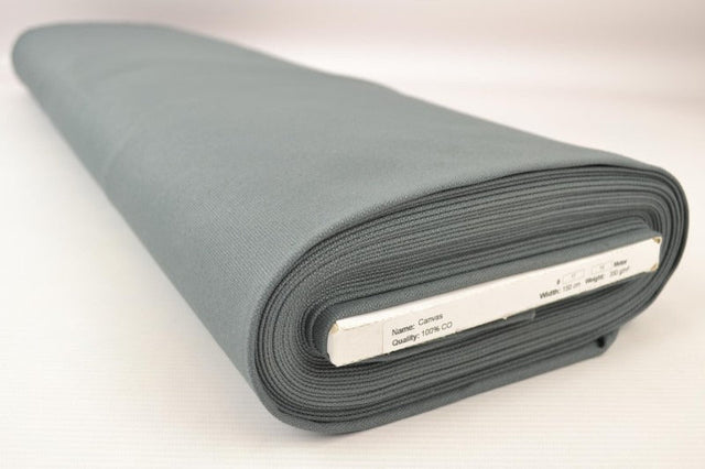 GRØNGRÅ BOMULDSCANVAS – TÆTVÆVET 350 g/m², OEKO-TEX produkt