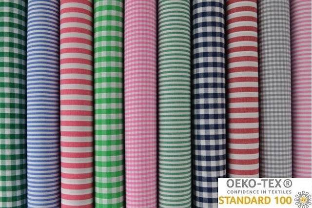 SVART 6,5 MM GINGHAM RÄNDER – OEKO-TEX BOMULL, LÄTT & ANDNINGSBART