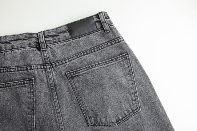 Grå otvättat denim med stretch – 370 g/m² (bild 5 av 9)