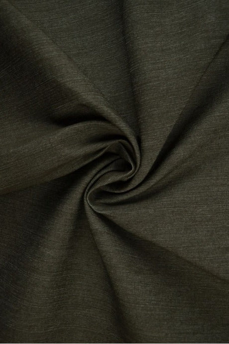 Mörk oliv otvättat denim med stretch – 370 g/m² (bild 1 av 8)