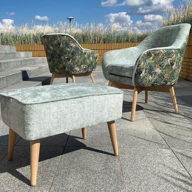 Kritvit Miu chenille möbeltyg – slitstark & petproof (bild 6 av 7)