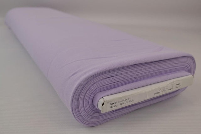 Lavendel french terry – mjuk bomullsstickad metervara med stretch (bild 2 av 5)