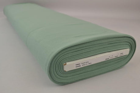 Vintagegrön french terry – mjuk bomullsstickad metervara med stretch (bild 2 av 5)