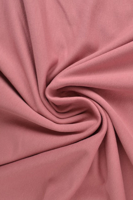 Mörk vintage rosa french terry – mjuk bomullsstickad metervara med stretch (bild 1 av 5)