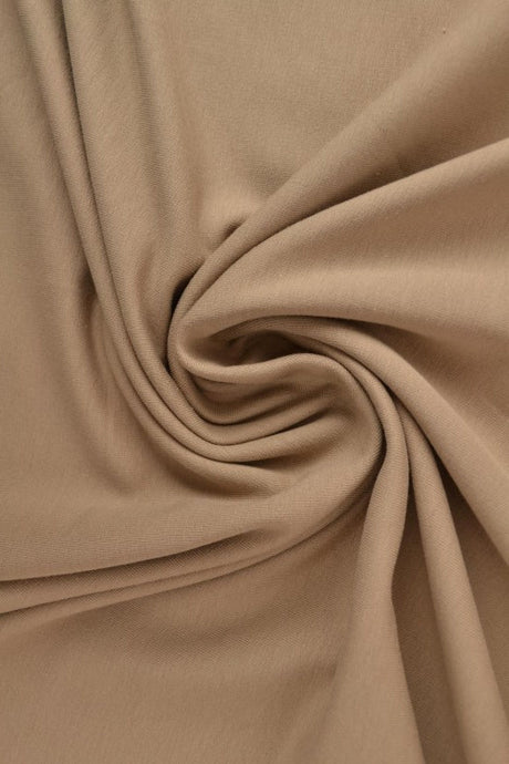 Taupe french terry – mjuk bomullsstickad metervara med stretch (bild 1 av 5)