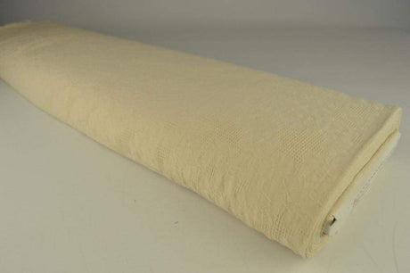Champagne bomulls jacquard – våffelstruktur med blommotiv (bild 2 av 5)