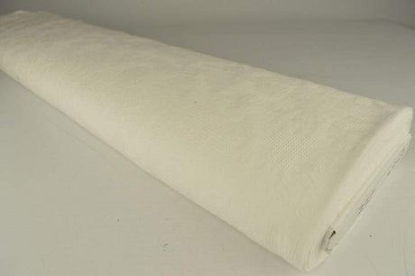 Vit bomulls jacquard – våffelstruktur med blommotiv (bild 2 av 5)