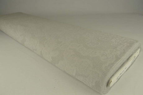 Silvergrå bomulls jacquard – våffelstruktur med blommotiv (bild 2 av 5)