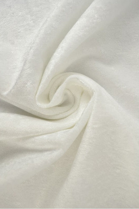 Vit krossad velour – stickad, stretchig & glansfullt fall (bild 1 av 7)