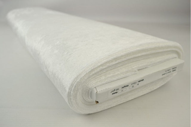 Vit krossad velour – stickad, stretchig & glansfullt fall (bild 2 av 7)