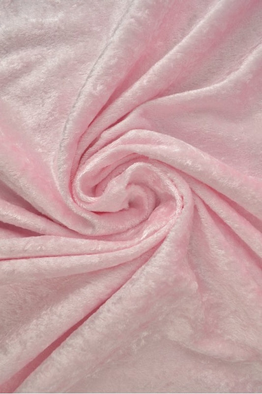 Ljusrosa krossad velour – stickad, stretchig & glansfullt fall (bild 1 av 7)