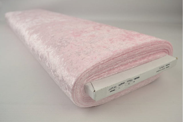 Ljusrosa krossad velour – stickad, stretchig & glansfullt fall (bild 2 av 7)