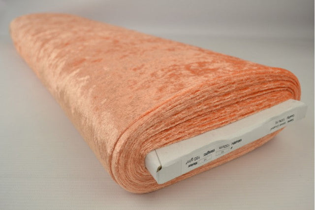 Orange krossad velour – stickad, stretchig & glansfullt fall (bild 2 av 7)