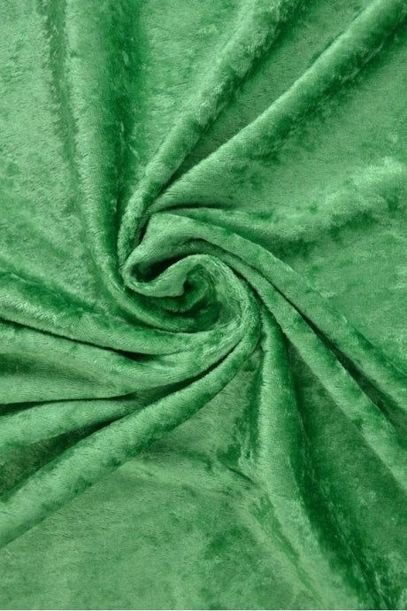Grön krossad velour – stickad, stretchig & glansfullt fall (bild 1 av 7)