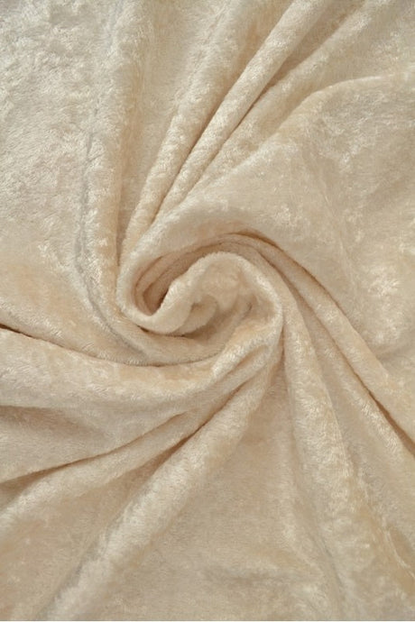 Champagnefärgad krossad velour – stickad, stretchig & glansfullt fall (bild 1 av 7)