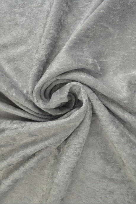 Silvergrå krossad velour – stickad, stretchig & glansfullt fall (bild 1 av 7)