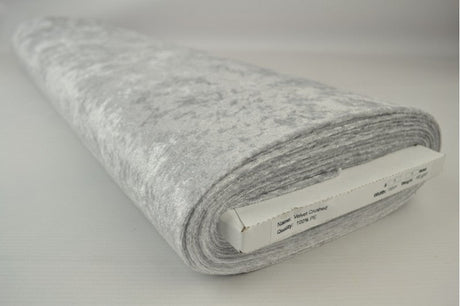 Silvergrå krossad velour – stickad, stretchig & glansfullt fall (bild 2 av 7)