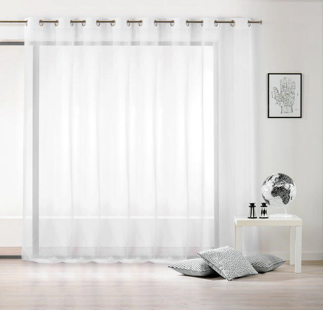 Semi-transparent voile till gardiner - vit (bild 3 av 3)