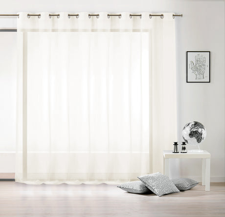 Semi-transparent voile till gardiner - råvit (bild 2 av 2)