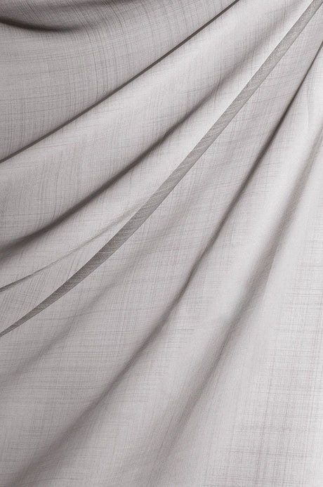 Silkeblød semi-transparent gardinvoile — lysegrå, stofprøve