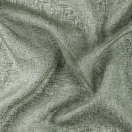 Let hør-voile med naturstruktur — grågrøn, stofprøve