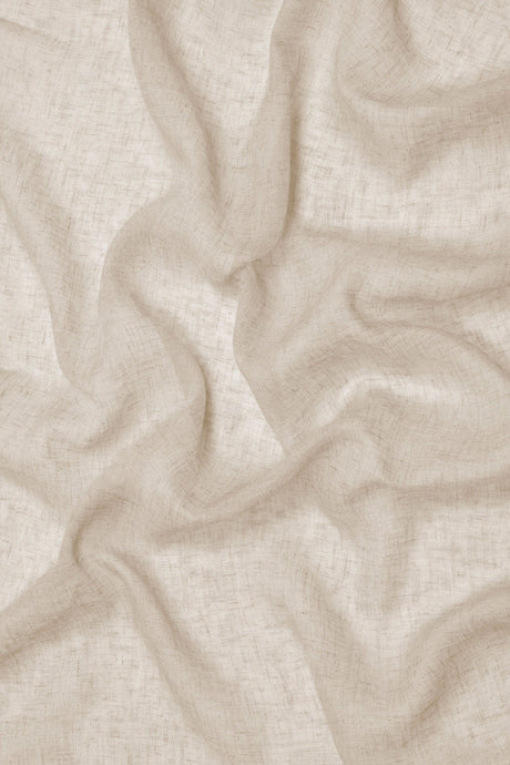 Semi-transparent hør-voile til gardiner — hørbeige, stofprøve