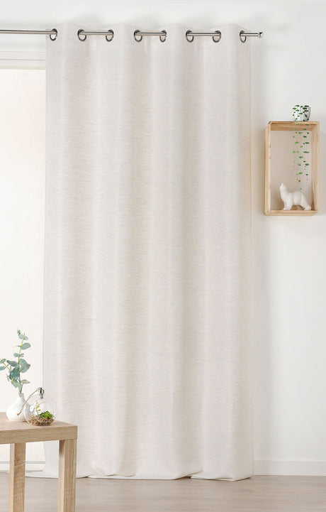 Luftrensende jacquard-gardinstof — ecru, syet som færdigt gardin
