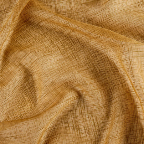 Let voile med flammegarn og frostet look — karrygul, stofprøve