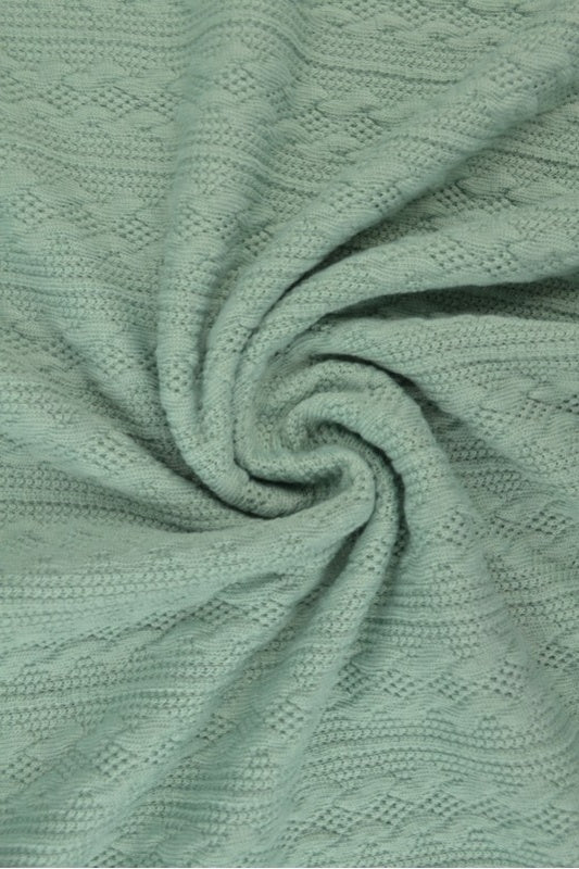 Gammalgrön kabelstickad jacquard (bild 1 av 2)