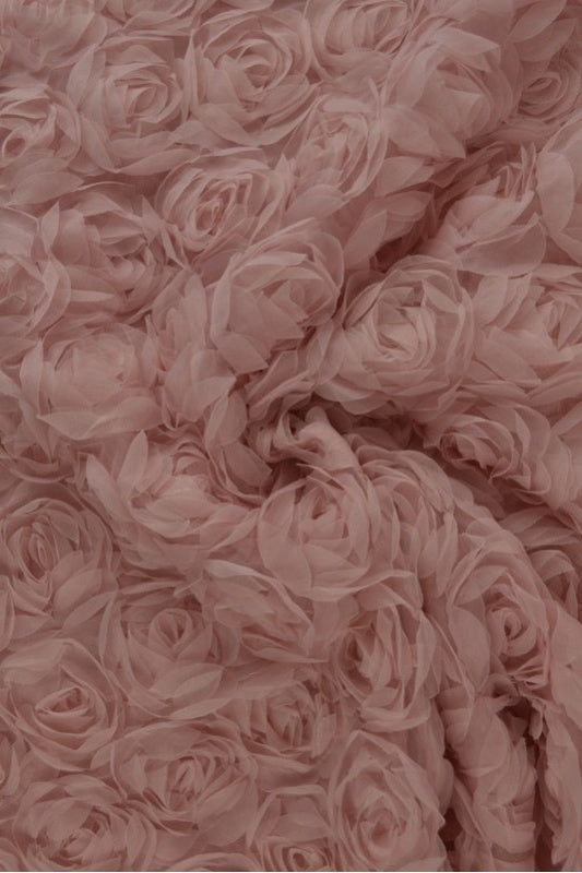 Gammalrosa broderad mesh med rosor (bild 1 av 2)
