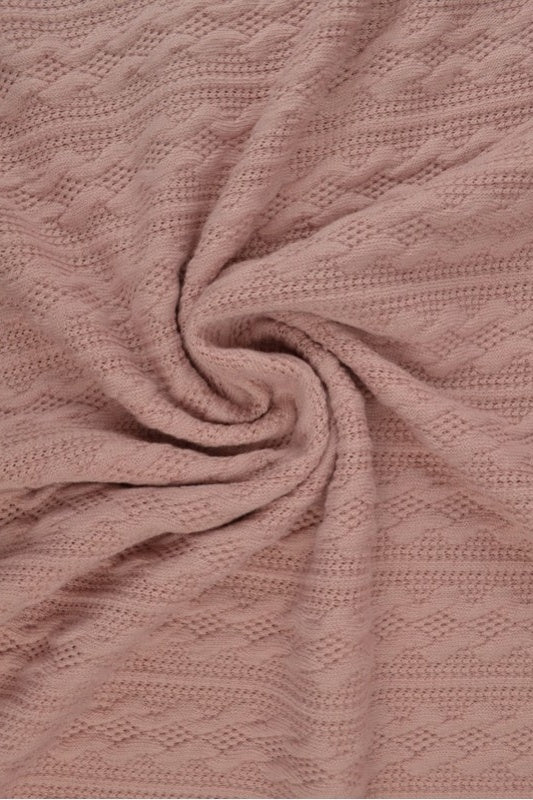 Gammalrosa kabelstickad jacquard (bild 1 av 2)
