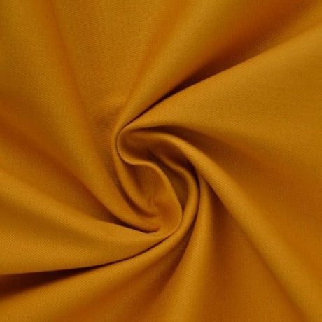 Ockragul bomullstwill med stretch – diagonal twill & formfast komfort (bild 1 av 7)