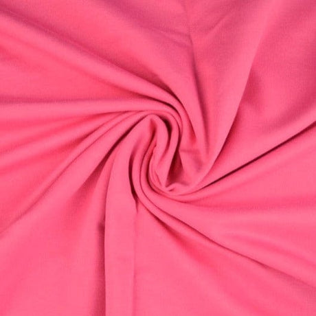 Neonpink french terry – mjuk bomullsstickad metervara med stretch (bild 1 av 5)