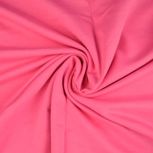 Neonpink french terry – mjuk bomullsstickad metervara med stretch (bild 1 av 5)