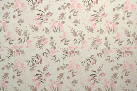 Vit lycra – rosa blommor, 4-vägs stretch & snabbtorkande (bild 2 av 3)