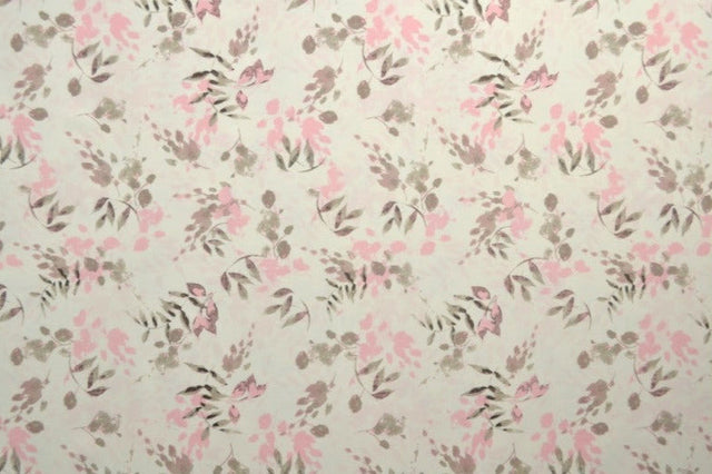 Vit lycra – rosa blommor, 4-vägs stretch & snabbtorkande (bild 2 av 3)