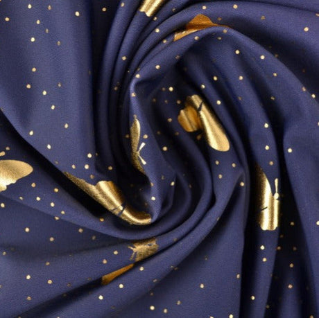 Lila lycra – fjärilsmönster, 4-vägs stretch & snabbtorkande (bild 1 av 3)