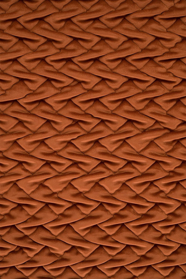 Djup rostorange magic deluxe p300 – quiltad velour med flätmönster (bild 2 av 5)