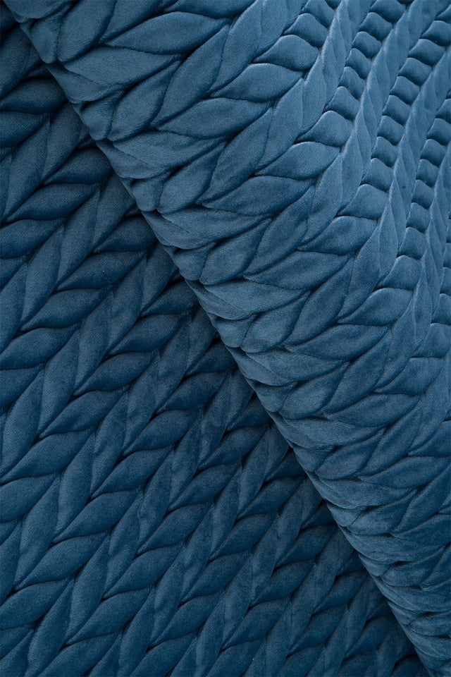 Mättad petrolblå magic deluxe p301 – quiltad velour med fin flätning (bild 1 av 5)