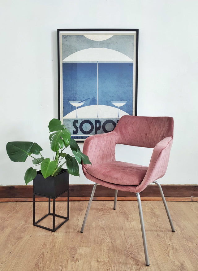 Dammig gammalrosa magic velvet 3D – quiltad velour med sexkantsmönster (bild 7 av 8)