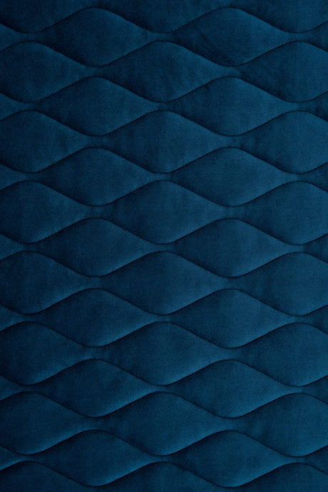 Mörk petrolblå magic velvet 3D – kviltad velour med bladmönster (bild 2 av 8)
